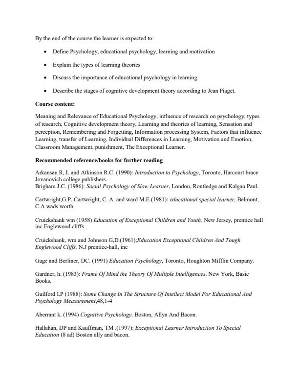 Page 2 – GEP 5101: Introduction to Educational Psychology Notes – Kenyaplex