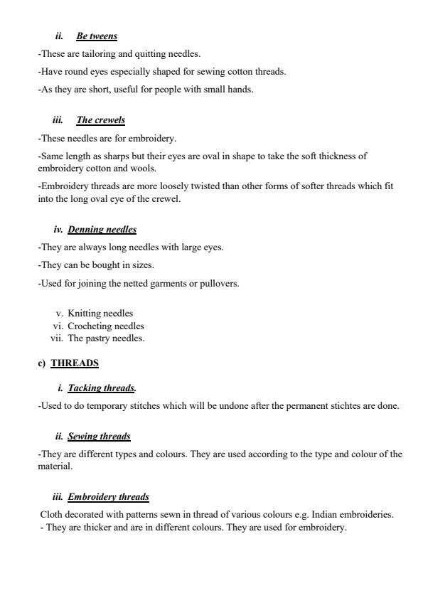 Page 3 – Garment Construction 1 Notes for Diploma in Fashion Design and Clothing Technology – Kenyaplex