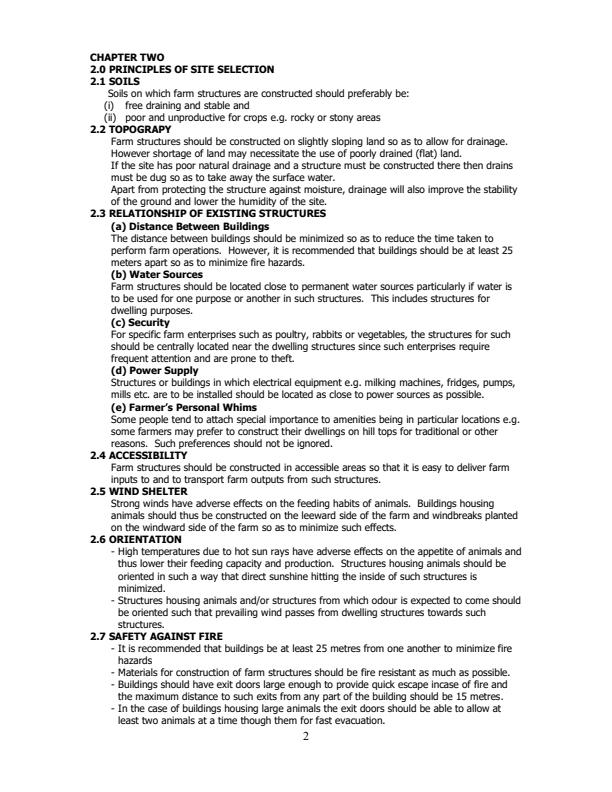 Page 2 – General Agriculture: Building and Farm Structures Notes – Kenyaplex