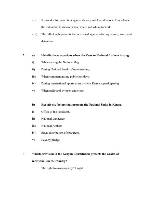 Page 2 – Government of Kenya, Provincial Administration, National Unity and Bill of Rights Topical Questions and Answers – Kenyaplex