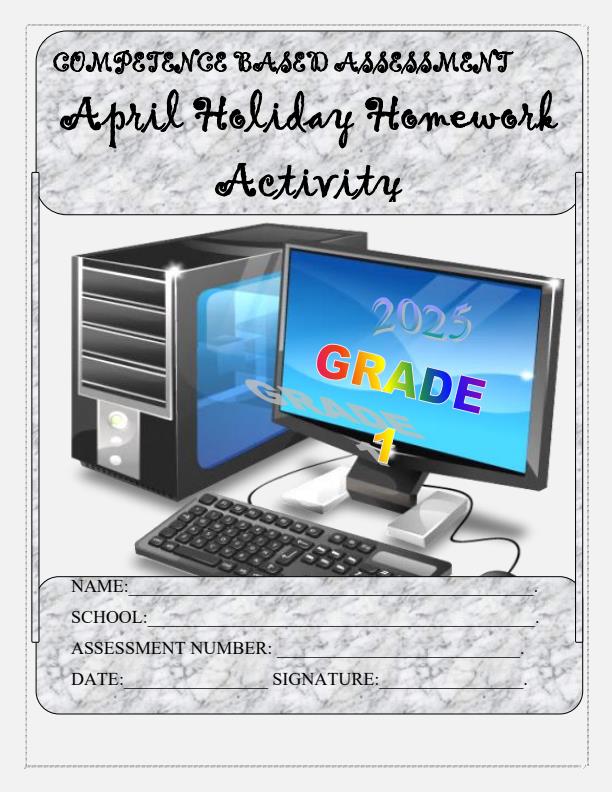 Page 1 – Grade 1 April 2025 Holiday Assignments - Set – Kenyaplex