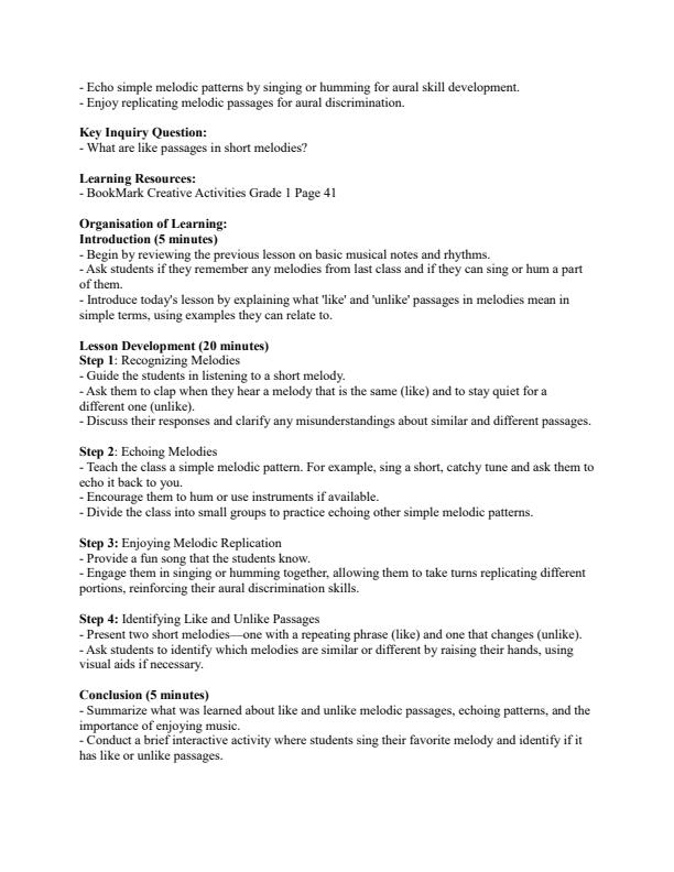 Page 3 – Grade 1 Creative Activities Lesson Plans Term 2 - Bookmark – Kenyaplex