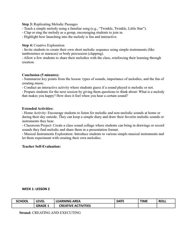 Page 2 – Grade 1 Creative Activities Lesson Plans Term 2 - KLB Visionary – Kenyaplex