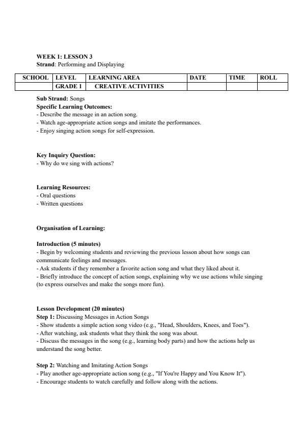 Page 5 – Grade 1 Creative Activities Lesson Plans Term 3 - Bookmark – Kenyaplex