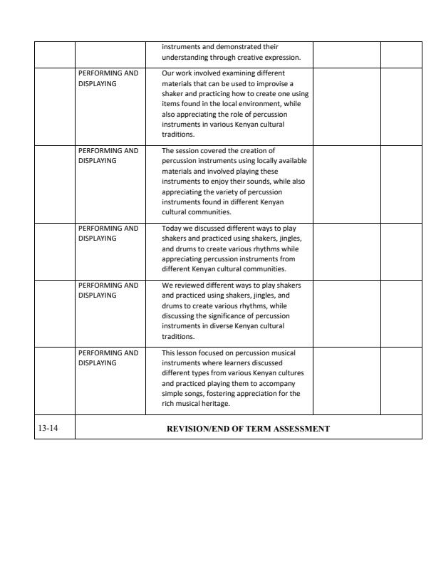 Page 2 – Grade 1 Creative Activities Records of Work Term 2 - Bookmark – Kenyaplex