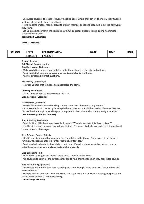 Page 3 – Grade 1 English Lesson Plans Term 3  – Kenyaplex