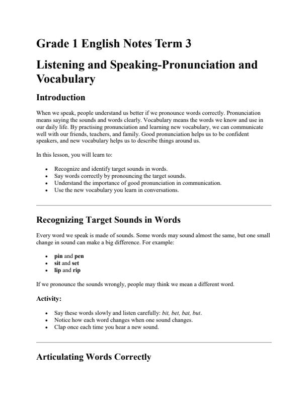 Page 1 – Grade 1 English Notes Term 3 – Kenyaplex