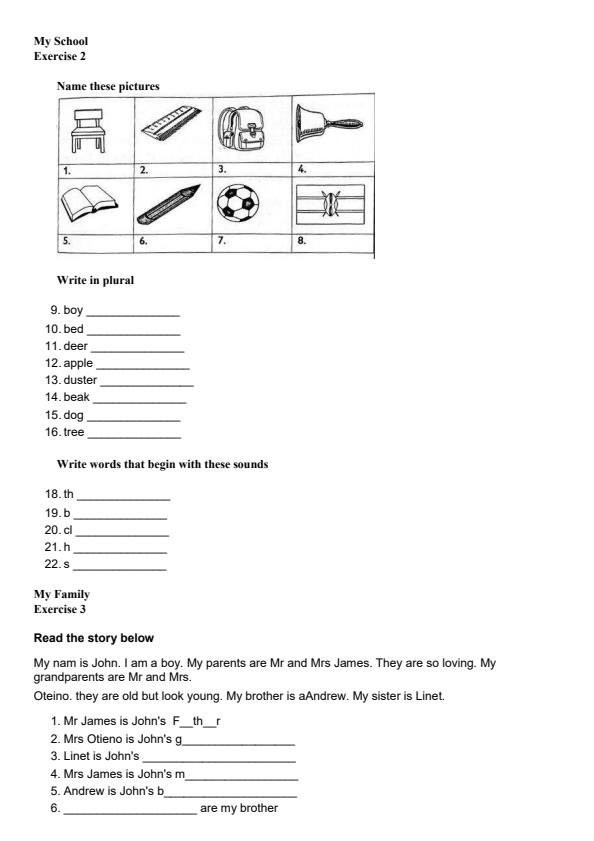 Page 2 – Grade 1 English Topical Questions and Answers – Kenyaplex