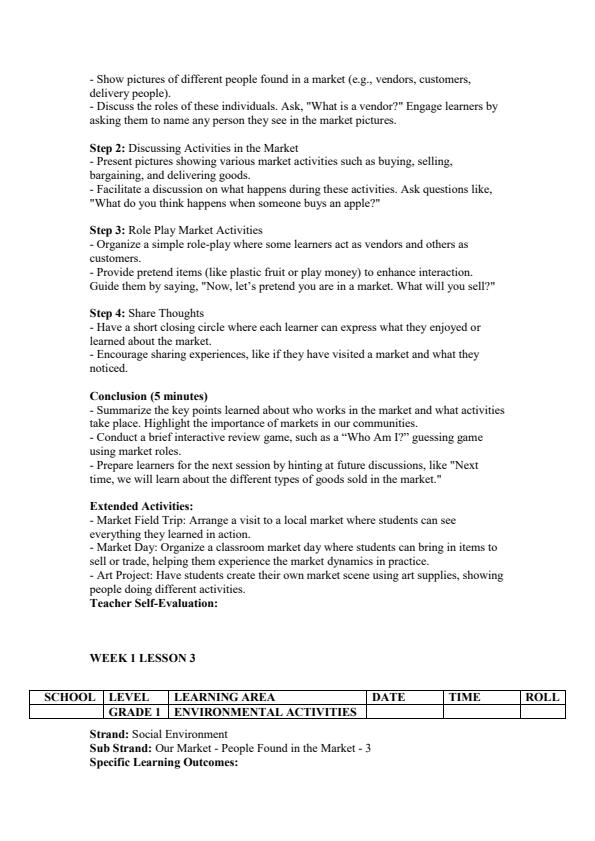 Page 3 – Grade 1 Environmental Activities Lesson Plans Term 2 - Mentor – Kenyaplex