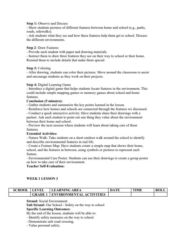 Page 3 – Grade 1 Environmental Activities Lesson Plans Term 2 - Moran – Kenyaplex