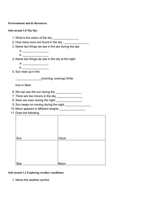 Page 1 – Grade 1 Environmental Activities Topical Questions and Answers – Kenyaplex