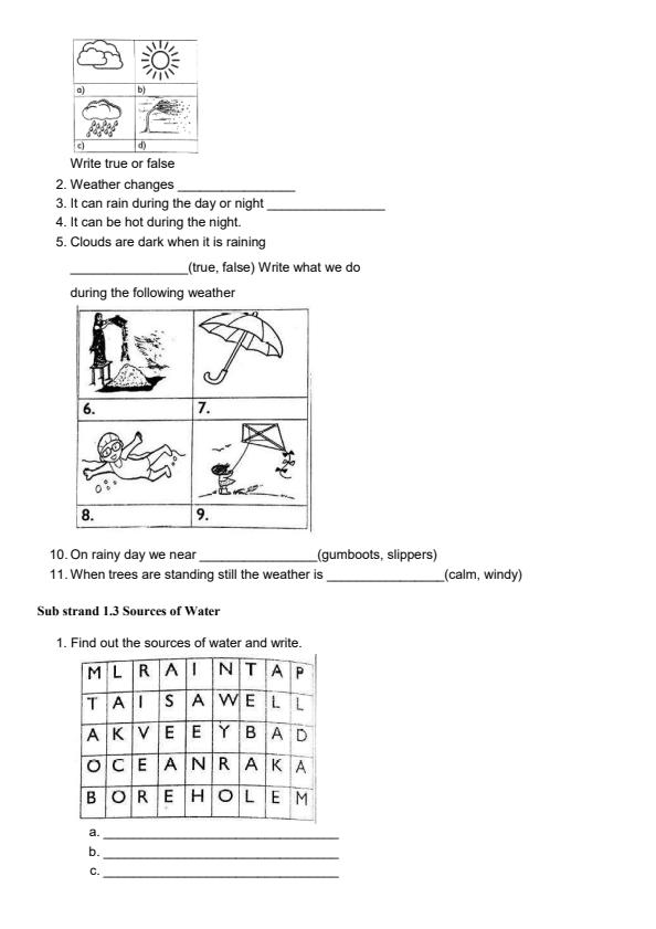 Page 2 – Grade 1 Environmental Activities Topical Questions and Answers – Kenyaplex