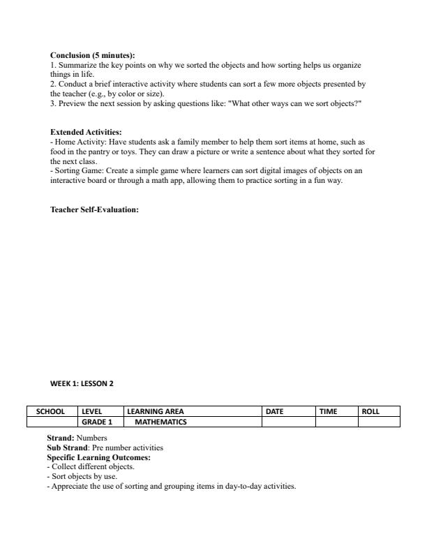 Page 2 – Grade 1 Mathematics Lesson Plans Term 2 - KLB Lower Primary – Kenyaplex