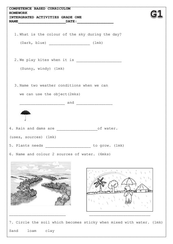 Page 2 – Grade 1 November/December 2025 Holiday Assignments - Set – Kenyaplex
