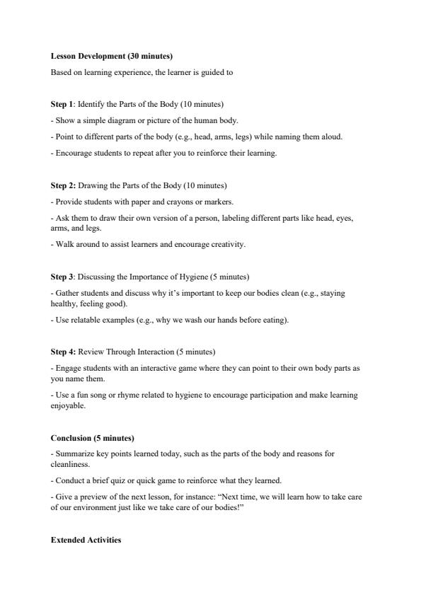 Page 2 – Grade 1 Rationalized Environmental Activities Lesson Plans Term 1 – Kenyaplex