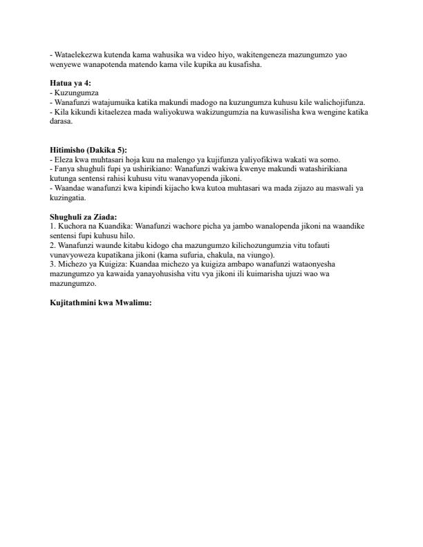 Page 2 – Grade 1 Rationalized Kiswahili Lesson Plans Term 3 - KLB Early Grade – Kenyaplex