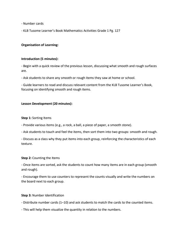 Page 2 – Grade 1 Rationalized Mathematics Lesson Plans Term 3 - KLB Tusome – Kenyaplex