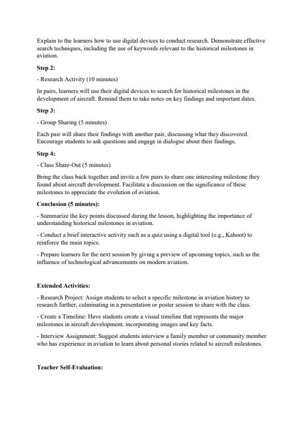 Page 4 – Grade 10 Aviation Technology Lesson Plans Term 1 – Kenyaplex