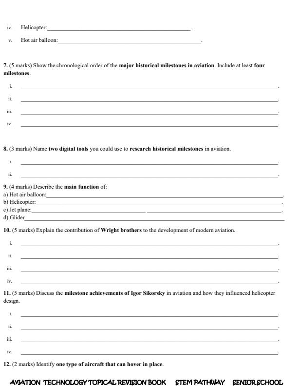 Page 3 – Grade 10 Aviation Technology Topical Questions – Kenyaplex