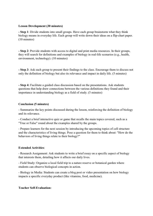 Page 2 – Grade 10 Biology Lesson Plans Term 1 – Kenyaplex