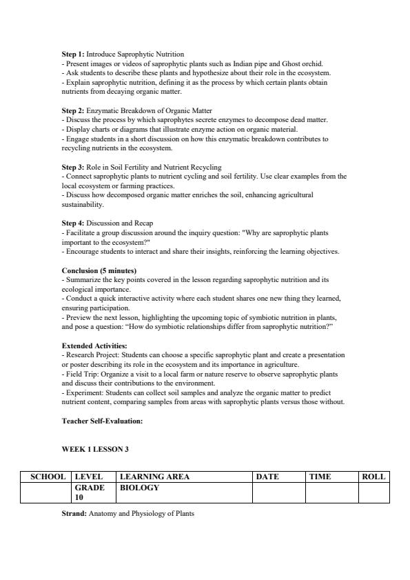 Page 3 – Grade 10 Biology Lesson Plans Term 2 - Spotlight – Kenyaplex