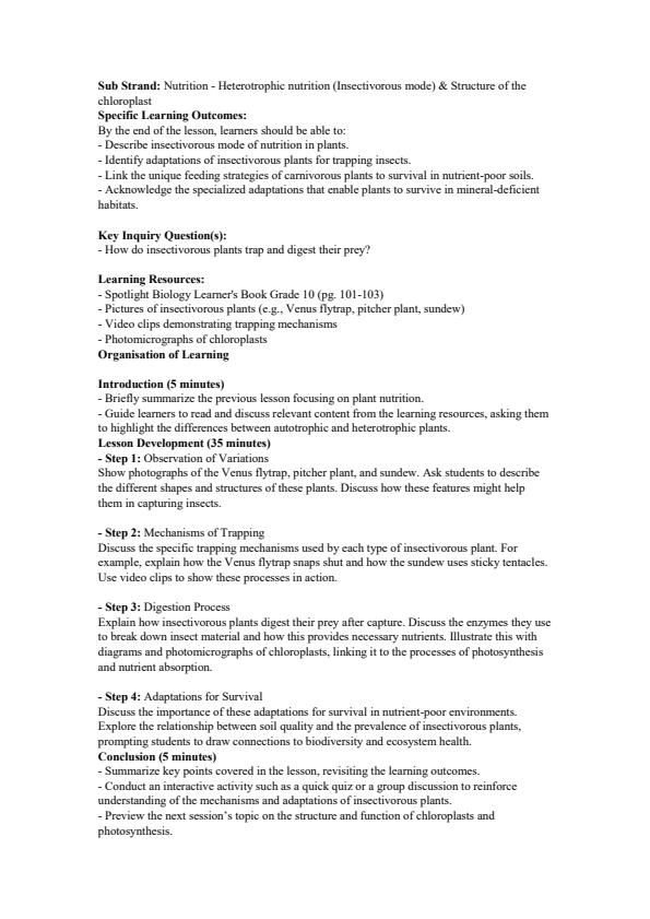 Page 4 – Grade 10 Biology Lesson Plans Term 2 - Spotlight – Kenyaplex