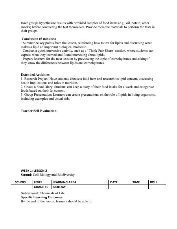 Page 2 – Grade 10 Biology Lesson Plans Term 2 - Storymoja – Kenyaplex