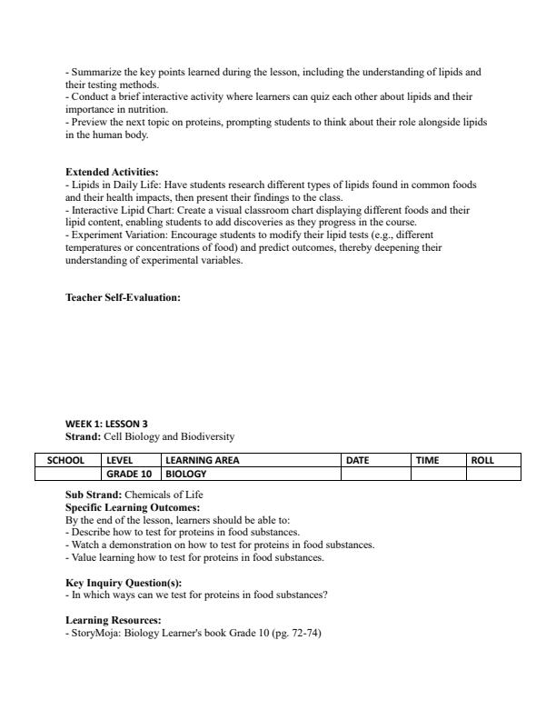 Page 4 – Grade 10 Biology Lesson Plans Term 2 - Storymoja – Kenyaplex