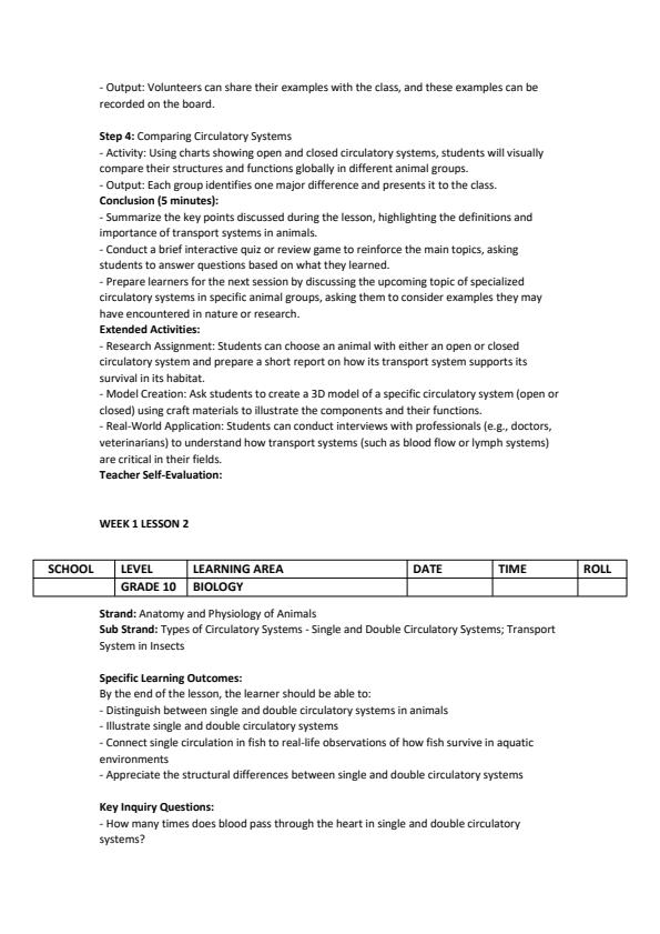 Page 2 – Grade 10 Biology Lesson Plans Term 3 - Distinction – Kenyaplex