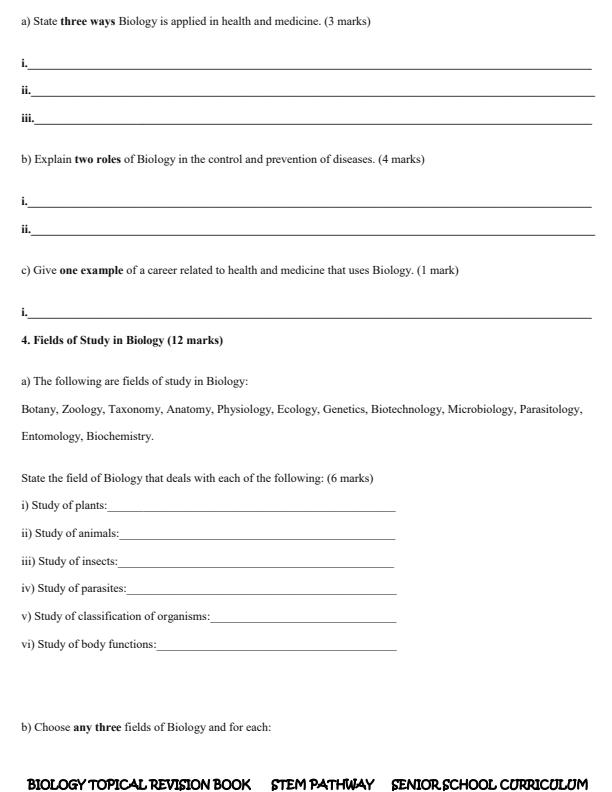 Page 3 – Grade 10 Biology Topical Questions – Kenyaplex