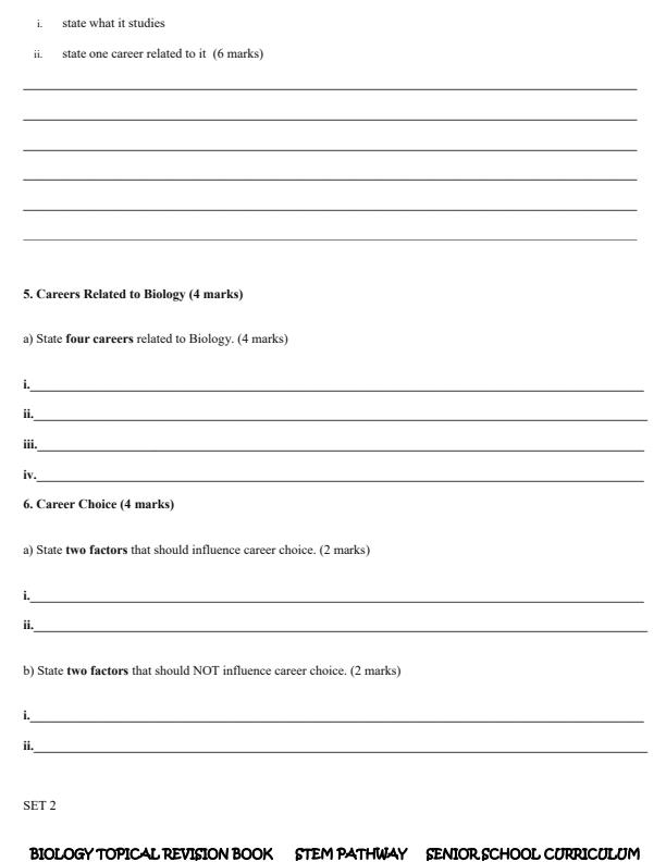 Page 4 – Grade 10 Biology Topical Questions – Kenyaplex