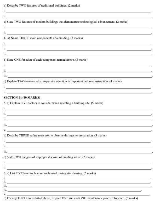 Page 2 – Grade 10 Building Technology April 2026 Holiday Assignment – Kenyaplex