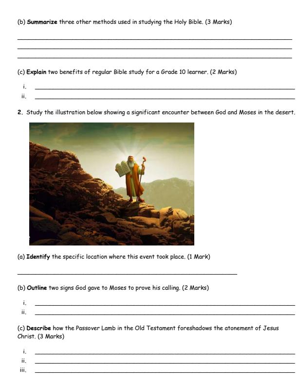 Page 2 – Grade 10 CRE August 2026 Holiday Assignment – Kenyaplex