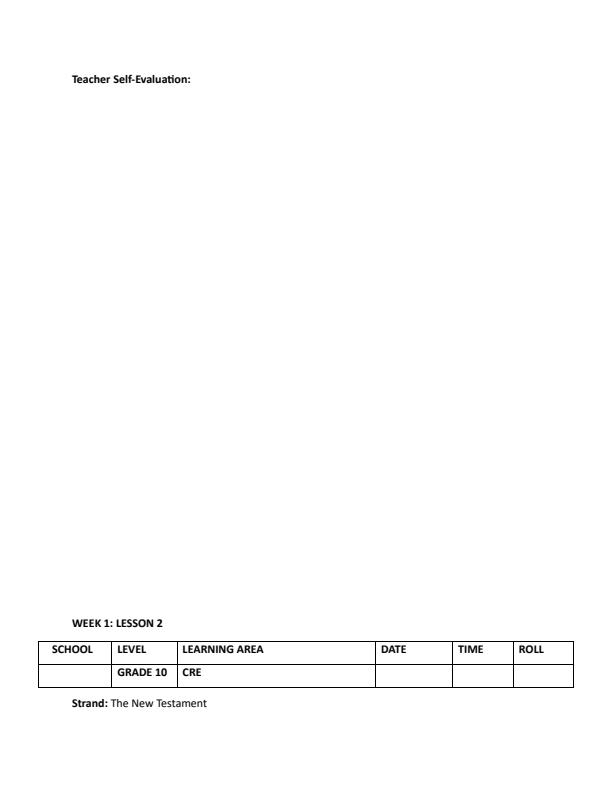 Page 3 – Grade 10 CRE Lesson Plans Term 2 - MTP – Kenyaplex