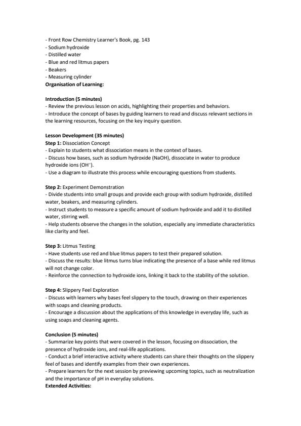Page 3 – Grade 10 Chemistry Lesson Plans Term 3 - Front Row – Kenyaplex