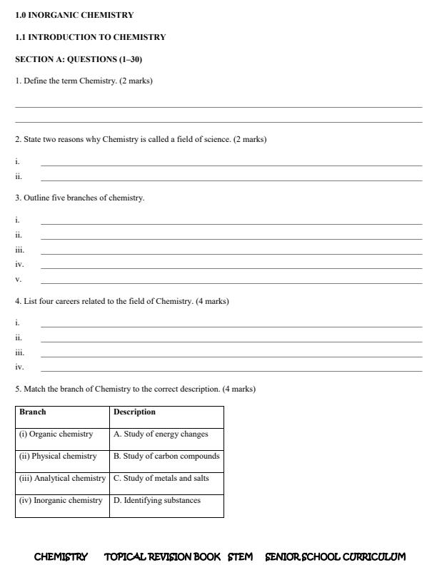 Page 2 – Grade 10 Chemistry Topical Questions – Kenyaplex