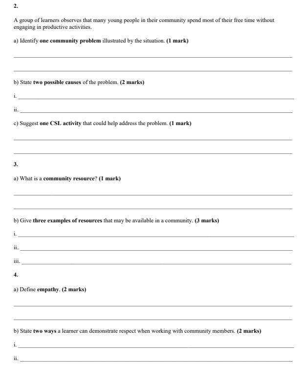 Page 2 – Grade 10 Community Service Learning December 2026 Holiday Assignment – Kenyaplex