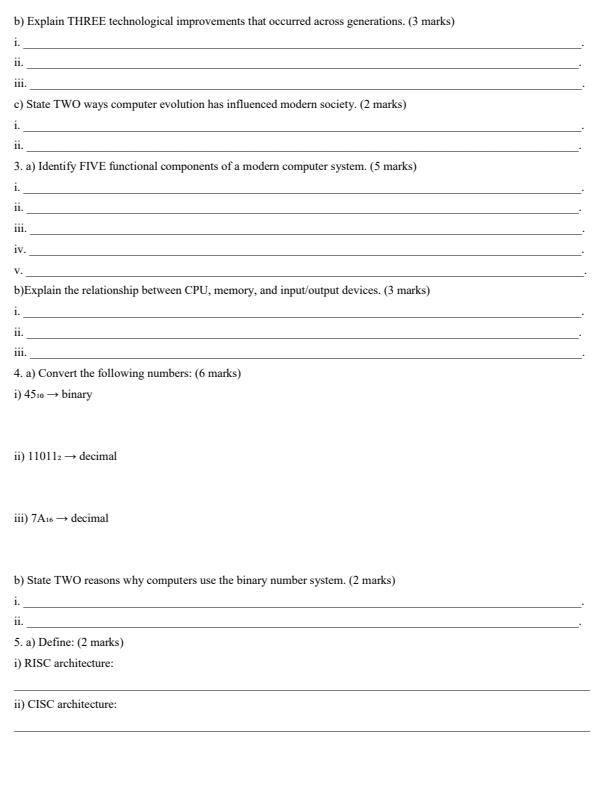 Page 2 – Grade 10 Computer Science April 2026 Holiday Assignment – Kenyaplex