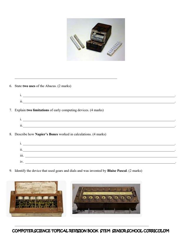 Page 3 – Grade 10 Computer Studies Topical Questions – Kenyaplex