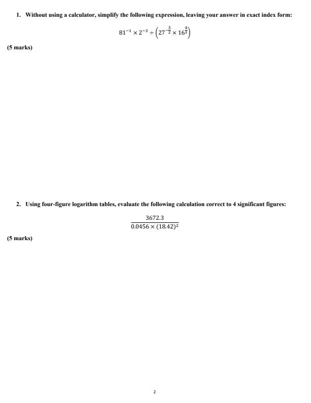 Page 2 – Grade 10 Core Mathematics December 2026 Holiday Assignment – Kenyaplex