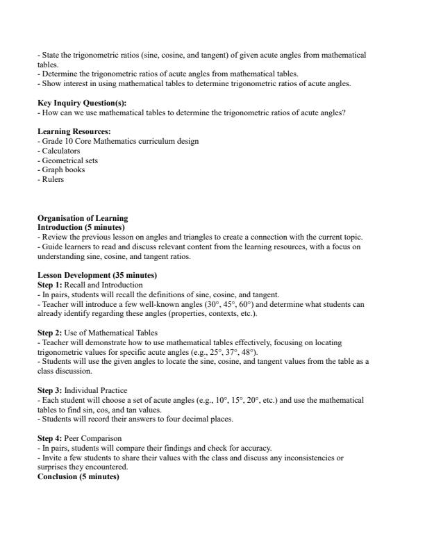 Page 3 – Grade 10 Core Mathematics Lesson Plans Term 2 – Kenyaplex