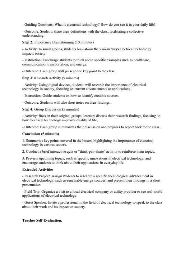 Page 2 – Grade 10 Electrical Technology Lesson Plans Term 1 – Kenyaplex