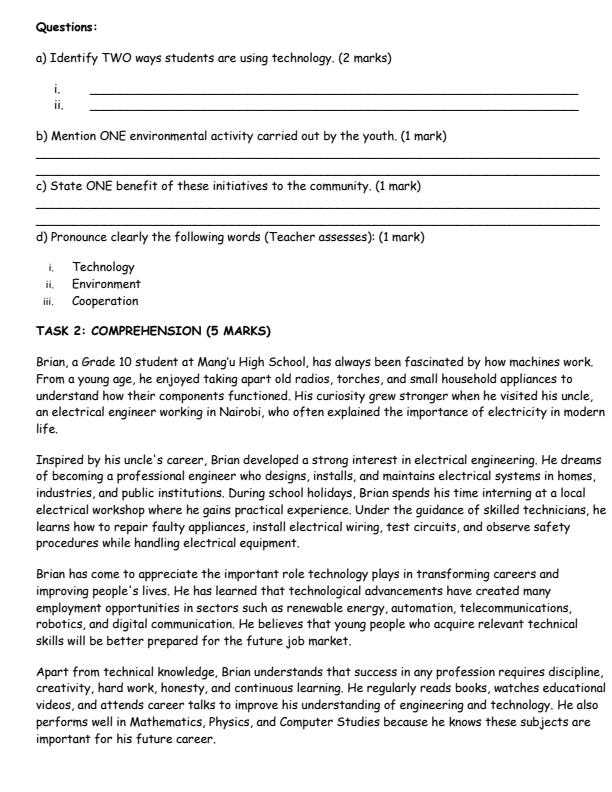 Page 2 – Grade 10 English August 2026 Holiday Assignment – Kenyaplex