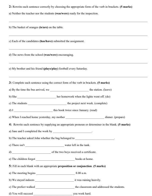 Page 2 – Grade 10 English December 2026 Holiday Assignment  – Kenyaplex