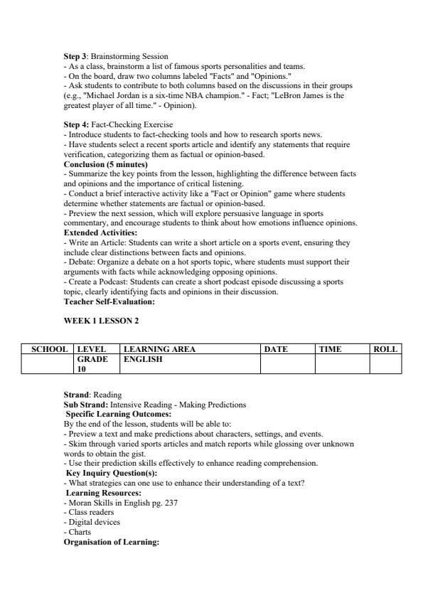 Page 2 – Grade 10 English Lesson Plans Term 3 - Moran Skills in English – Kenyaplex