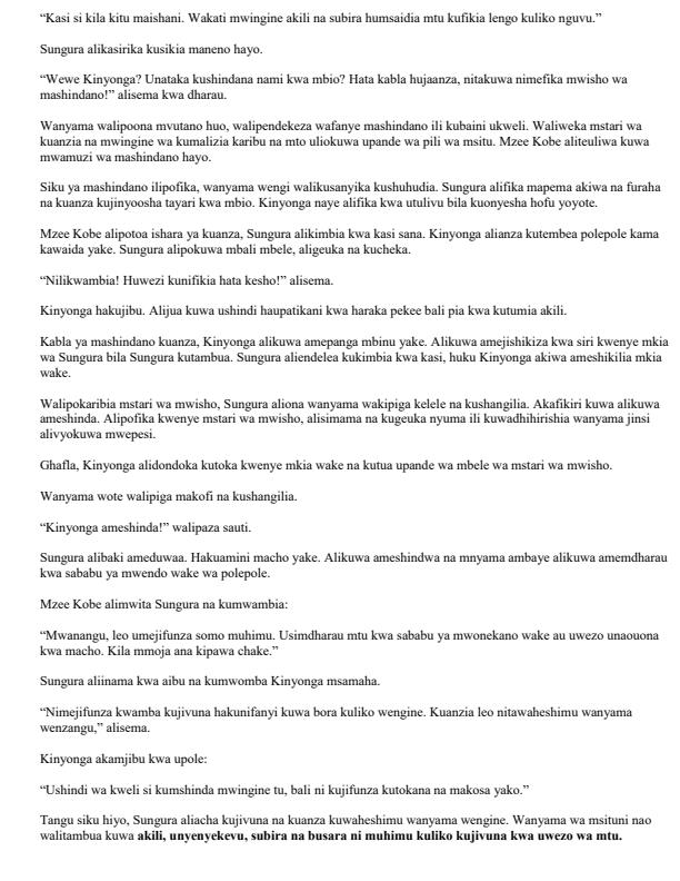 Page 2 – Grade 10 Fasihi ya Kiswahili December 2026 Holiday Assignment – Kenyaplex
