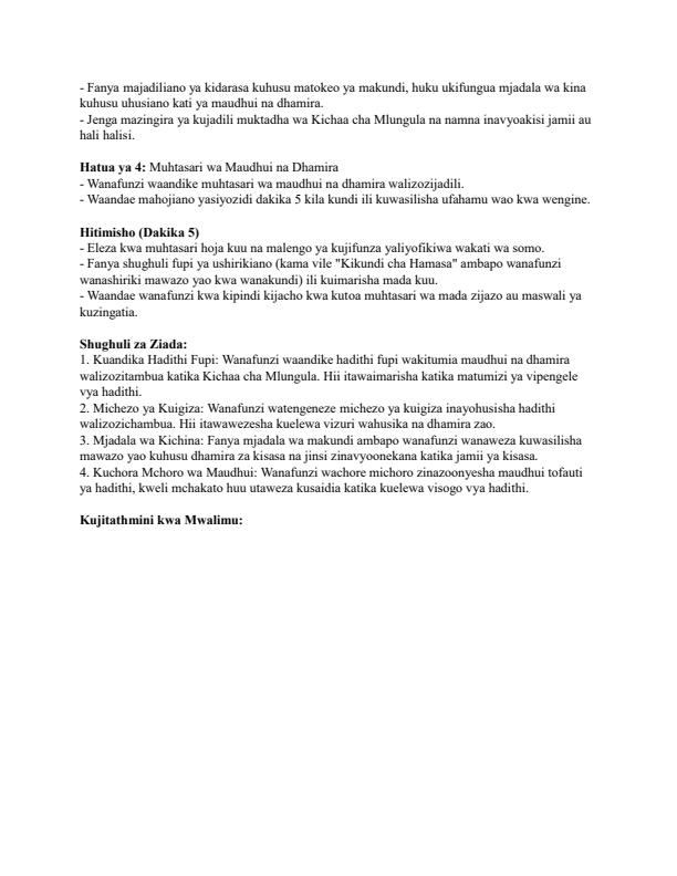 Page 2 – Grade 10 Fasihi ya Kiswahili Lesson Plans Term 3 – Kenyaplex