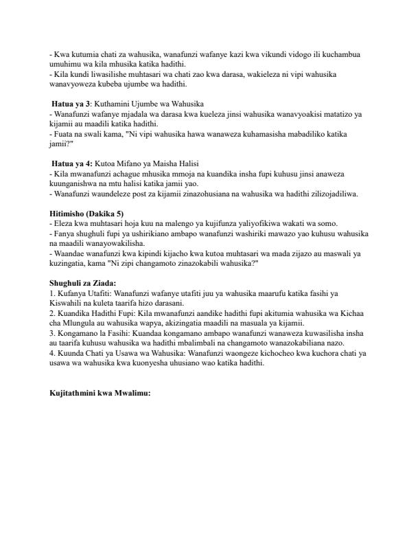 Page 4 – Grade 10 Fasihi ya Kiswahili Lesson Plans Term 3 – Kenyaplex