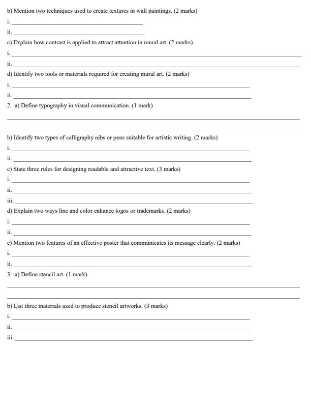 Page 2 – Grade 10 Fine Arts April 2026 Holiday Assignment – Kenyaplex