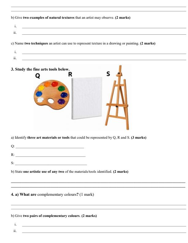 Page 2 – Grade 10 Fine Arts December 2026 Holiday Assignment – Kenyaplex